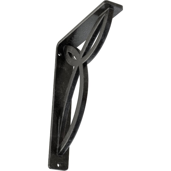 Ekena Millwork Versailles Wrought Iron Bracket, (Single center brace), Antiqued Silver 1 1/2"W x 5 1/2"D x 8"H BKTM01X05X08SVEASV - main